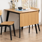 Roxby Extending Dining Table 120x80cm in Oak & Black