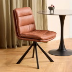 Dean Brandy PU Swivel Dining Chair Set of 2