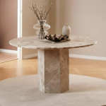 Naxos Round Dining Table in Brown Marble 130cm