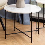 Avila Side Table with White Marble Top 52x40cm