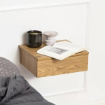 Avignon Square Bedside Table with 1 Drawer in Oak