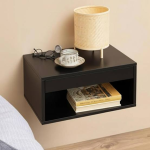 Cholet Square Bedside Table with 1 Drawer in Black