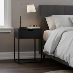 Mitra 1 Drawer Bedside Table in Black