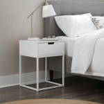 Mitra 1 Drawer Bedside Table in White