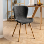 Batilda Dining Chairs with Grey Fabric and Oak Set of 2