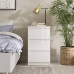 Edmore 3 Drawer Bedside Chest in White