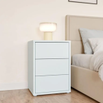 Alice Springs Bedside Cabinet with 3 Drawers Push-to-Open in Light Grey