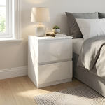 Naia Bedside 2 drawers in White high gloss