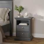 Paris Bedside 2 Drawers in Matt Grey