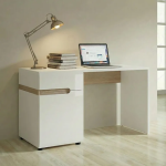 Chelsea Bedroom Desk/Dressing Table in White with a Truffle Oak Trim