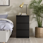 Naia Bedside 3 Drawers in Black Matt