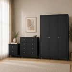Madrid Package – Bedside Table Drawers Chest Wardrobe