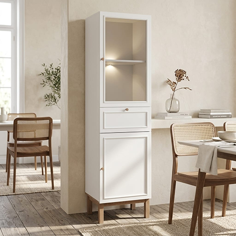 image 501qs Wensley Display Cabinet with Door and Drawer and Glass Door - Image 1