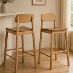 Barlow Bar Stool in Matt Oak Set of 2