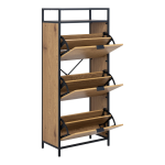 Seaford Shoe Cabinet in Black and Oak - Image 3