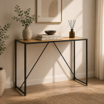 Seaford Black Metal Bar Table with Oak Top