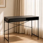 Angus Office Desk with Sliding Door in Black