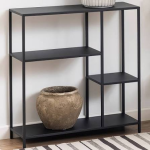 Newcastle Asymmetrical Bookcase with 3 Shelves in Matt Black