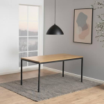 Seaford Dining Table in Black & Oak 160x80cm