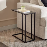 Seaford Black Metal Side Table with Black Top