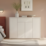 Alice Springs Shoe Cabinet with 4 Doors Push-to-Open & 1 Drawer Push-to-Open in Sand
