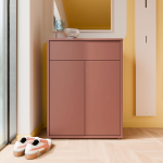 Alice Springs Compact Shoe Cabinet with 2 Doors Push-to-Open & 1 Drawer Push-to-Open in Terracotta