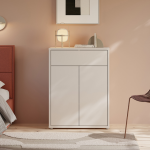 Alice Springs Compact Shoe Cabinet with 2 Doors Push-to-Open & 1 Drawer Push-to-Open in Sand