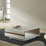 Chelsea Living Small Designer Coffee Table in White with a Truffle Oak Trim