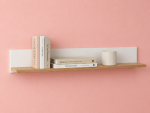 Chelsea Living Wall Shelf in White with a Truffle Oak Trim