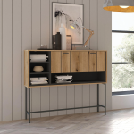 Arundel Bar Table with 1 Flap in Oak/Grey