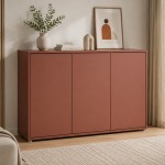 Alice Springs 3 Door Sideboard with Push-to-Open Doors in Terracotta