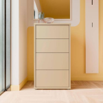 Alice Springs Tall 4 Drawer Chest with Push-to-Open Drawers in Butter Yellow