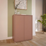 Alice Springs Tall 2 Door Cupboard with Push-to-Open Doors in Terracotta