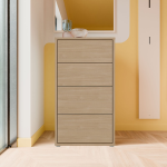Alice Springs Tall 4 Drawer Chest with Push-to-Open Drawers in Elegancia Oak