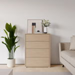 Alice Springs 4 Drawer Chest with Push-to-Open Drawers in Elegancia Oak and White