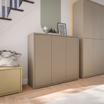 Alice Springs Shoe Cabinet with 3 Doors Push-to-Open in Taupe