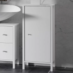 Ipsarion Under Sink Bathroom Storage Unit with 1 Door & Silver Handle in White