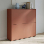 Alice Springs 4 Door Large Storage Cabinet with Push-to-Open Doors in Terracotta
