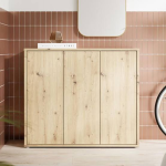 Alice Springs Shoe Cabinet with 3 Doors Push-to-Open in Artisan Oak
