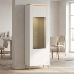 Lazio Vitrin 1 Door in Alpine White/White Gloss