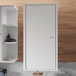 Ipsarion Hanging Cupboard with 1 Door & Silver Handle in White
