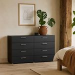 Pepe Wide Chest of 8 Drawers in Black