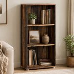 Essential Tall Wide 2 Shelf Bookcase in Vintage Oak