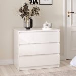 Naia Chest of 3 Drawers in White High Gloss