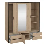 Line Wardrobe with 2 Sliding Doors 1 Sliding Door with Mirror - Image 4