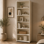 Alice Springs Tall Wide Bookcase with 5 Shelves in Sand