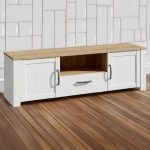 Bohol 2 Door 1 Drawer TV Unit in Riviera Oak/White