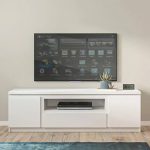 Fribo 2 Door 1 Drawer 166cm Wide TV Cabinet in White