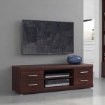 Imperial Wide 4 Drawer TV Cabinet in Dark Mahogany Melamine