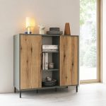 Darwin Sideboard 2 Door in Green/Oak